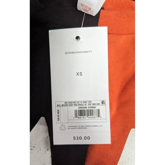 Isabel Maternity Womens Pumpkin Face Graphic Maternity Sweatshirt Orange Sz XS - Picture 6 of 6
